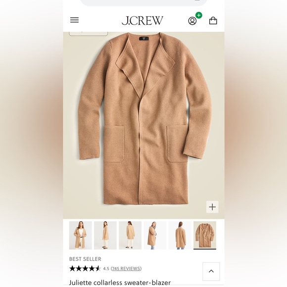 J.Crew NWT Juliette collarless sweater-blazer sz L - Picture 5 of 10